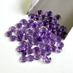 Ametyste naturelle 6 mm, taille ronde facettée, pierre violette calibrée pour la fabrication de bijoux, vente en gros, lot de pierres précieuses améthyste en vrac - Product Image 5