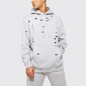 Sudadera con capucha de invierno de forro polar con cremallera, efecto desgastado, mezcla de algodón, lavado ácido, parche personalizado, aplique, bordado, diseña tu texto o logotipo - Product Image 1