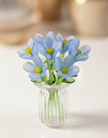 Vase à fleurs en verre Art Déco fait main, miniature, décor floral, presse-papiers, origine indienne, décoration pour le bureau et la maison
