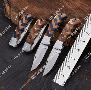 Cuchillo Táctico Plegable de Acero Inoxidable Damasco Hecho a Mano OEM ODM, Antioxidante de por Vida, para Camping, EDC, Caza, Venta al por Mayor, Bajo MOQ - Product Image 5