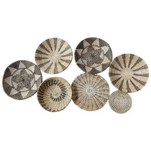 Juego de cestas de pared de estilo clásico ecológico, decoración de arte de pared colgante tejida - Product Image 1