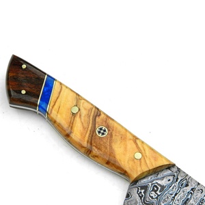 Couteau de chef artisanal personnalisé en acier Damas, lame de 8 à 9,9 pouces, manche en bois, couteau de cuisine traditionnel, forgé pour droitier - Product Image 2