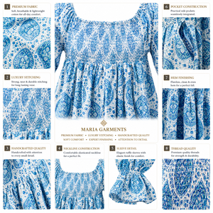 Vestido Maxi de Algodón con Estampado a Mano de Jaipur, India, Vestido Largo Floral Tradicional Hecho a Mano, Prenda de Verano Transpirable Hecha por Artesanos - Product Image 5