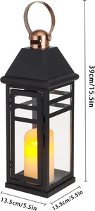 Elegante Farol de Hierro Hecho a Mano para Decoración del Hogar, Jardín y Navidad, Marco Metálico con Cubierta de Vidrio, Centros de Mesa para Bodas - Product Image 3
