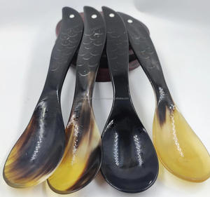 ช้อนเขาควายแบบธรรมชาติเครื่องใช้บนโต๊ะอาหารสำหรับใช้ชีวิตและจัดแต่งทรงอาหารช้อนเขาควายมีขนาดและโลโก้ตามสั่ง - Product Image 1