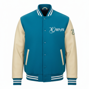 Chaqueta de Cuero Estilo Americano Profesional con Mangas Bordadas y Parches, Prenda Exterior de Moda para Estudiantes de Secundaria - Product Image 1