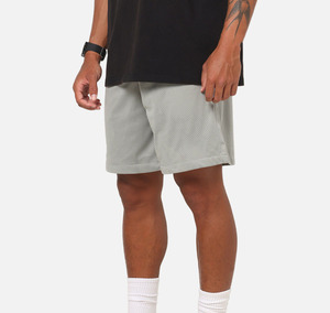 Pantalones Cortos Bermuda de Malla Gris para Hombre, Cintura Elástica, Transpirables, Casuales, Deportivos - Product Image 4