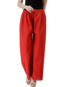 Playernetwork Women's Formal Casual <b>Wool</b> Flare <b>Pants</b> Loose Fit Plaid Pattern Crystal Decoration Anti-Pilling Professional - Product Image 3