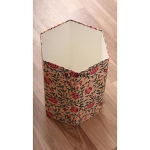Corbeille à déchets décorative 5L imprimée à la main avec couvercle en carton pour hôtels, cadeau de pendaison de crémaillère, poubelle pour usage domestique - Product Image 6