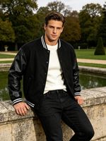 Veste de baseball personnalisée pour homme, style Varsity, en gros, avec logo brodé, patchs en chenille, manches en laine et cuir