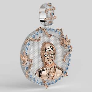 จี้โมอิสซาไนต์แบบกำหนดเองประดับเพชร 925 เงินแท้ ชุบทอง ชุบโรเดียม สไตล์ฮิปฮอป ทรงกลม 3 มิติ VVS พร้อมใบรับรอง - Product Image 2