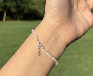 Bracelet en pierre de quartz rose naturel, argent sterling 925, bracelet réglable avec perles de cristal, bijoux fins, fournisseur en gros - Product Image 2