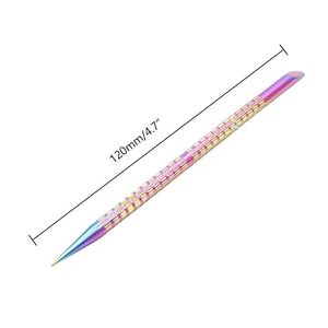 Juego de Herramientas de Precisión de Doble Punta de Acero Inoxidable para Limpieza de Uñas y Cuidado de Cutículas con Acabado Iridiscente y Texturizado - Product Image 4