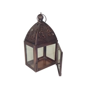 <b>Moroccan</b> Hexagon Metal <b>Moroccan</b> <b>Lantern</b> With Glass Panels And Decorative Cut Outs For Home Decoration - Product Image 5