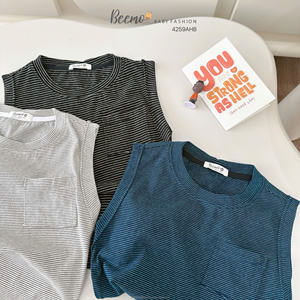 Vêtements pour enfants BEEMO, vente en gros, t-shirt en coton d'été pour garçon, débardeur confortable à manches courtes pour enfants, t-shirts pour garçons - Product Image 5