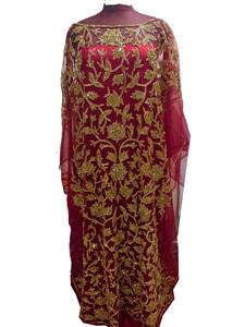 Conjunto de Dirac de Lujo para Novia Somalí - Elegante Bordado Floral en Tela Ligera y Ecológica, Mangas Largas, para Verano, Otoño e Invierno - Product Image 3