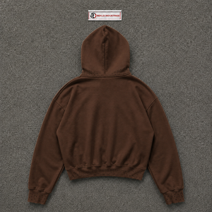 Sweat à capuche surdimensionné marron personnalisé avec motif arbre de la Forêt-Noire, effet vieilli, style streetwear, pour hommes et femmes - Product Image 6