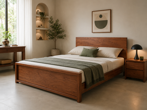 Modern Queen Size <b>Solid</b> <b>Wood</b> Pine Bedroom <b>Bed</b> with 12-Month Warranty - Product Image 4