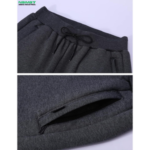 Pantalon de jogging d'hiver pour homme en tissu épais, doublure polaire chaude, couche de base unie et robuste, pantalon uniforme avec poches - Product Image 6