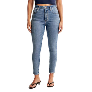 Relaxed Fit Timeless Style Comfortable Women Denim Pants Cotton Blend <b>Trousers</b> Perfect for Casual Streetwear <b>Work</b> - Product Image 4