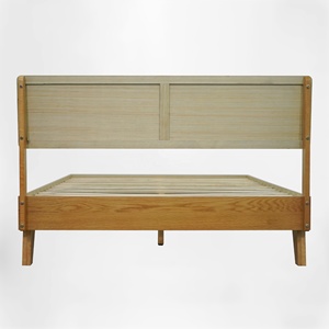 Vietnam-Made B2B Solid Oak Wood <b>Bed</b> Frame with Slats Bedroom Furniture Queen Size <b>Bed</b> Custom Color & Dimensions Flexible MOQ - Product Image 4