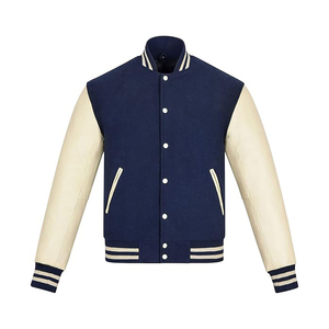 Chaqueta Varsity Hip Hop para Hombre, Mezcla de Algodón y Poliéster, Corte Holgado, Estilo Urbano, Béisbol, Universidad, Diseño Gráfico Atrevido, Estilo Rap, Abrigo de Invierno - Product Image 1