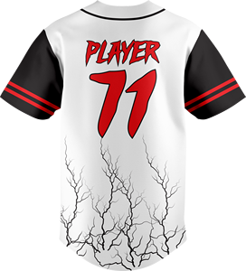 Maillot de baseball blanc pour homme à manches courtes, sublimé, respirant, en polyester, personnalisable avec nom d'équipe et logo avant - Product Image 2