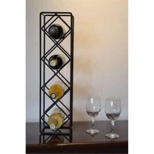Porte-bouteilles moderne en métal pour comptoir, support à 6 bouteilles, organisateur de rangement à étages sur pied, présentoir pour bar à domicile et cuisine - Product Image 4