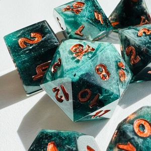 Elite Tabletop Fusion <b>Dice</b> <b>Set</b> Heritage Wood & Resin Customized Color Polished Finish Antique Style Premium Gamer's <b>Dice</b> - Product Image 1