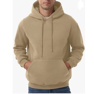 Últimos modelos de sudaderas con capucha de punto extragrandes para hombre, con color y logotipo personalizados, diseño liso para invierno, con logotipo frontal. - Product Image 2