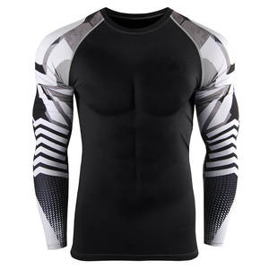 <b>Men</b> Long Sleeve <b>Compression</b> Rash Guard Breathable Quick Dry UPF50 Printed Fitness <b>Shirt</b> MMA XL Custom Logo Training Top - Product Image 1