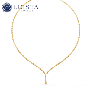 Collier en or 18 carats pour femme LOISTA, diamant taille poire, certifié GIA, bijoux de luxe pour mariage - Product Image 3