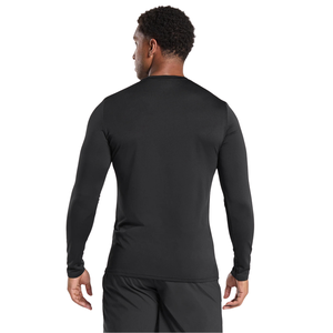 Camiseta Deportiva de Manga Larga para Hombre, Corte Ajustado, Negra, Elástica, para Entrenamiento, Gimnasio, Ropa Deportiva Activa - Product Image 2