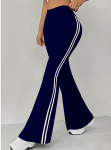 Pantalon de yoga micro-évasé color block tendance pour femme, bas de tenue de sport, pantalon de survêtement mode pour femme, pantalon évasé taille haute pour femme - Product Image 2