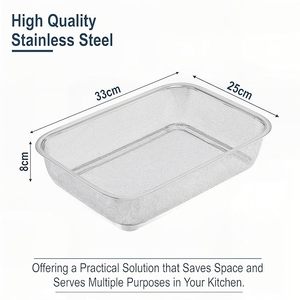 Panier de rangement ventilé en fil métallique – Organisateur élégant pour garde-manger domestique - Product Image 4