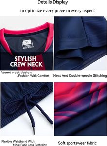 Maillots de football personnalisés unisexes pour adultes, impression par transfert thermique, ensemble court, séchage rapide, respirant, vêtements de sport pour équipe - Product Image 3