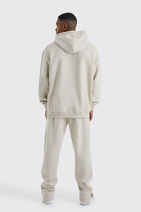 Conjunto de Sudadera con Capucha y Pantalones Deportivos de Algodón de 400 g/m² con Logotipo Personalizado, Estilo Oversize, Hombros Caídos, para Hombre - Product Image 4
