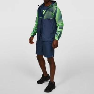 Custom Wholesale Unisex Windbreaker Jacket <b>Shorts</b> Set Lightweight Hooded Sportswear Outdoor Training Activewear OEM - Product Image 5