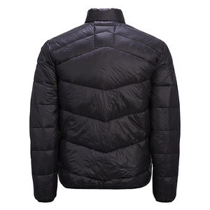 Customizable Stand Collar Patchwork Puffer <b>Jackets</b> for <b>Men</b> Winter Casual Embroidered Zipper Front - Product Image 4