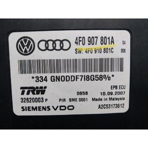 Módulo de Control de Freno de Estacionamiento Electrónico A6 4F 2004-2011 Usado OEM 4F0907801A - Product Image 4