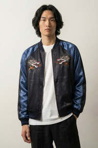 Tokyo Dragon Sukajan 'Raijin No Tora' Varsity <b>Jacket</b> Unisex <b>Patchwork</b> Winter Thin Souvenir Coated Hooded Men's - Product Image 6