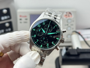 Reloj de Pulsera para Hombre, Moderno, Estilo Hip-hop, de Lujo, con Esfera Negra y Verde, Correa de Acero, Cronógrafo, Fecha, Mecánico Automático - Product Image 3