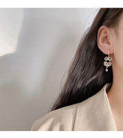Pendientes de Aro con Colgante de Búho de Plata de Ley 925 con Circones, Diseño Novedoso y Elegante para Oficina, Moda Femenina