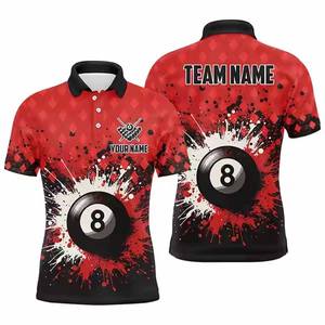 Camisetas de Billar Personalizadas para Hombre - Diseño Sólido Impreso Digitalmente 100% Poliéster Colores y Logotipos Personalizados - Product Image 1