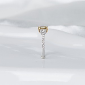 Anillo de Diamante Amarillo Canario de Corte Radiante de 1.60 Ct, Anillo de Compromiso de Oro Blanco de 14K, Anillo de Promesa con Diamante Amarillo de Lujo, Regalo de Aniversario - Product Image 6