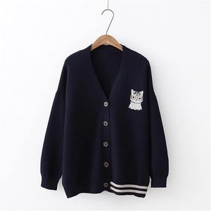 Cárdigan Moderno y Transpirable con Cuello en V y Bordado, Suéter a Rayas de Punto para Hombre, Cárdigan con Botones para Jóvenes a la Moda, USA 2026 - Product Image 3