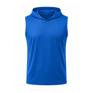 Conjunto de Camiseta sin Mangas con Capucha y Pantalones Cortos Azules para Hombre EKIN IMPEX, Ropa Deportiva de Verano de Secado Rápido, Pantalones Cortos de Verano de Alta Calidad - Product Image 3