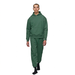 Ensemble de survêtement en coton bleu pour homme, chemise à manches longues boutonnée, pantalon cargo, tenue décontractée pour le printemps, couleur unie, coupe classique - Product Image 5
