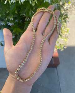 Collar de tenis de oro macizo de 14k con diamantes cultivados en laboratorio, 3 quilates, engaste de bisel, graduado, 17 pulgadas, gargantilla, fabricante Riviera, venta al por mayor - Product Image 5