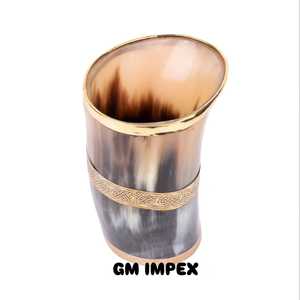 Vaso de Cuerno de Buey Hecho a Mano de la Mejor Calidad, Vaso de Cuerno de Buey para Beber, por gm impex - Product Image 4